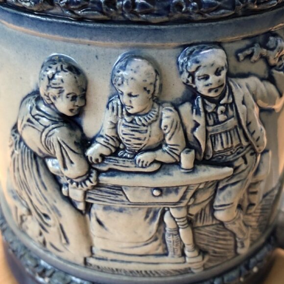 Original Thewalt German Ceramic Stein, Raised Sculpture Design, 1371 - Picture 7 of 16